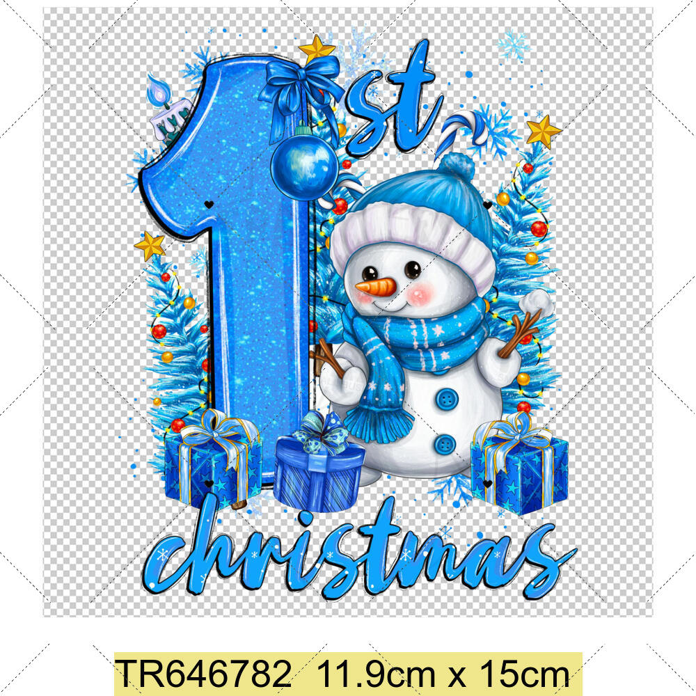 My First Chrismas DIY Clothing Heat Transfer Sticker Kids T-shirt Infant Romper Clothing Patches Heat Transfer Xmas Sticker