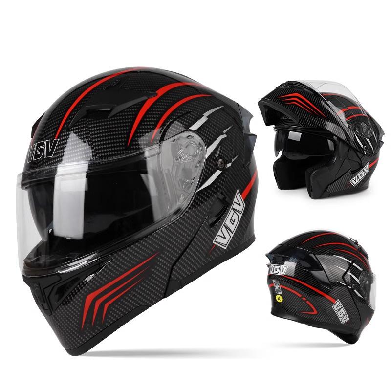 VGV Double Lens flip up helmet Openable motorcycle helmet Various Tinted Lens Sun protection glare and UV rays Modular cycling