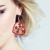 Acrylic Heart Shaped Drop Earrings Stylish Chocolate Gift Box with Bowknot Ear Rings for Birthdays Or Anniversaries
