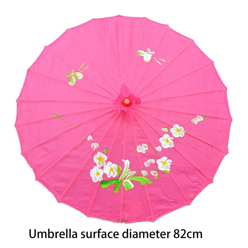 Vintage Chinesischer Seiden-Ölpapier-Schirm Blume Ölpapier-Schirm Bambusgriff Hochzeitsdekoration Foto-Sonnenschirm Tanz-Requisiten