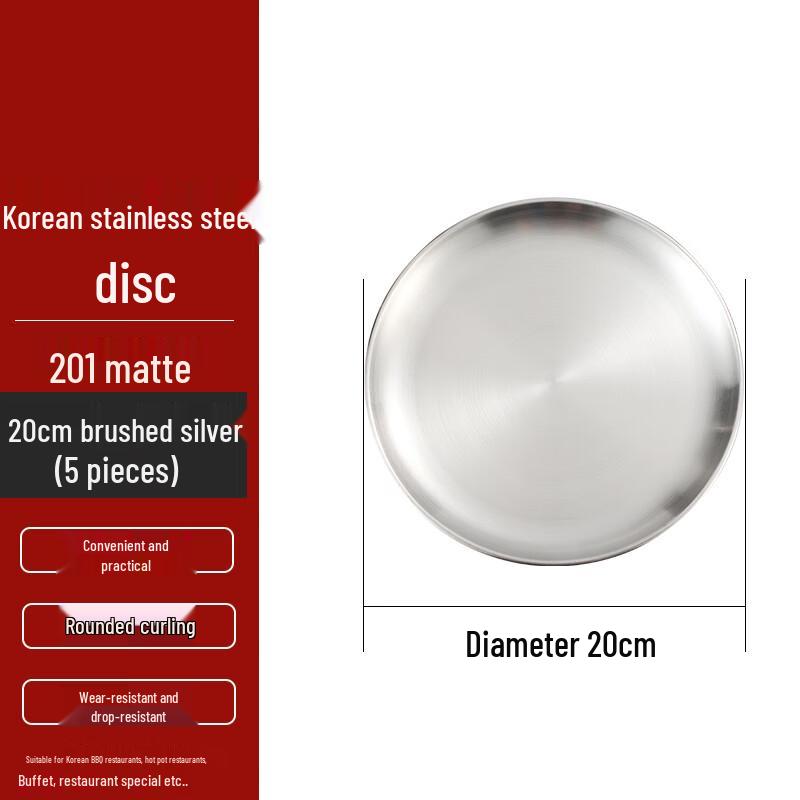 FATTBAO Korean Stainless Steel Round Plate