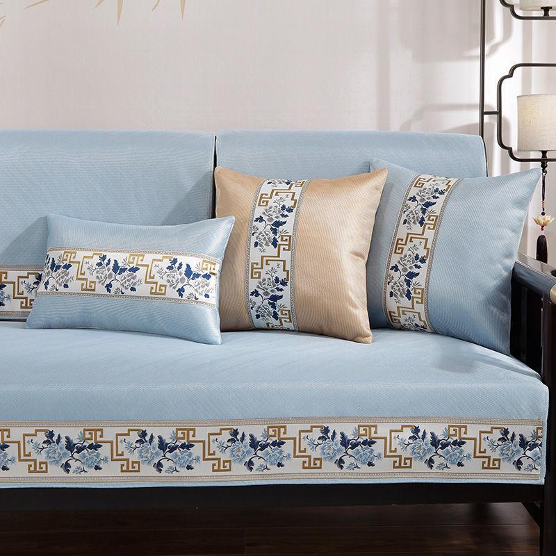 New Chinese Style Sofa Cushion Summer Four Seasons Non-Slip Solid Wood Three-Seat Cushion Summer High-Grade Rosewood Cover Backrest Towel