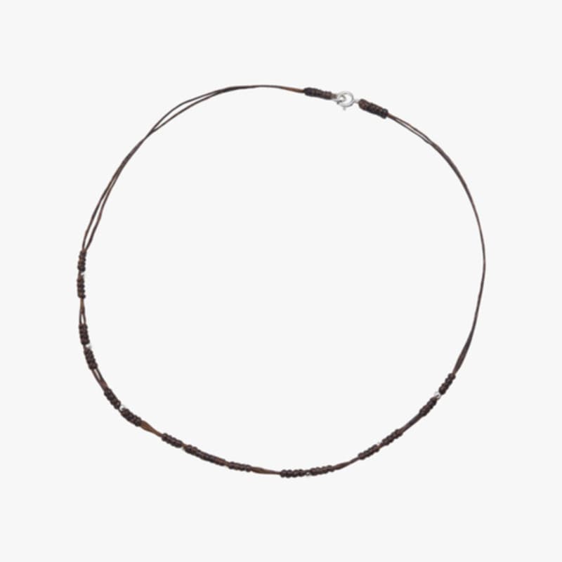 

VOYONN Silver Bead Point Necklace 0001 DARK BROWN_FREE