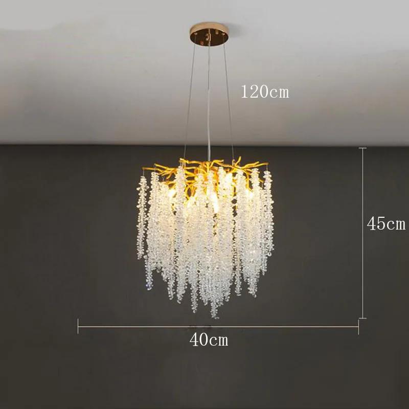 

Современная люстра для гостиной, скандинавская роскошная хрустальная люстра, украшение виллы, светодиодное освещение для спальни, потолочный подвесной светильник changeable