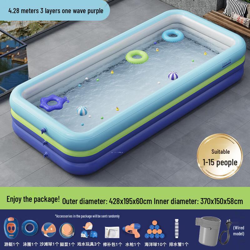 Qianyu 4.28m 3-Layer Inflatable Kids Pool