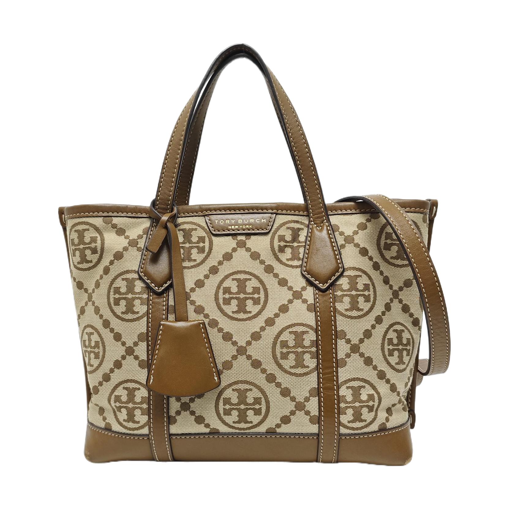 [Pre-Owned] Perry Monogram All Over Print Jacquard Leather Tote Bag - Good #6GBKLZ ONE SIZE
