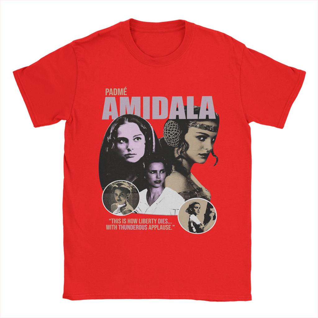 Padme Amidala T-Shirts Men  Novelty Pure Cotton Tees O Neck Short Sleeve T Shirts Printed Tops