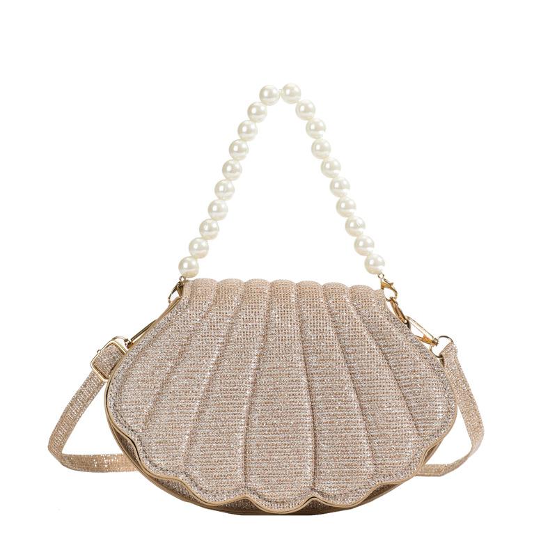 Stylish simple bag spring new version trend shell pearl portable shoulder messenger bag