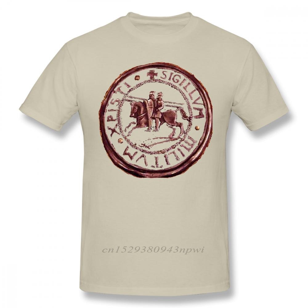 Templar TShirt Knights Templar Seal Symbol T Shirt Graphic 100 Cotton Tee Shirt Men Short Sleeve Classic Cute Tshirt