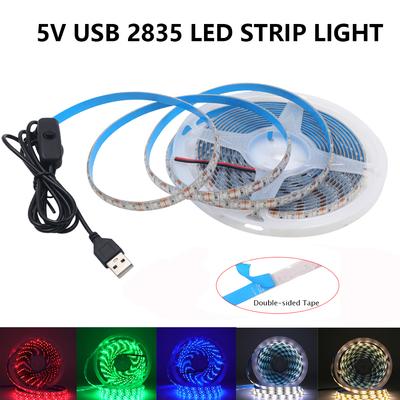 5V USB 2835 LED Strip Switch Button Light Tape Flex 60LED/m Under Cabinet Lights Night Lamp Waterproof 0.5M 1M 5M Red Blue White