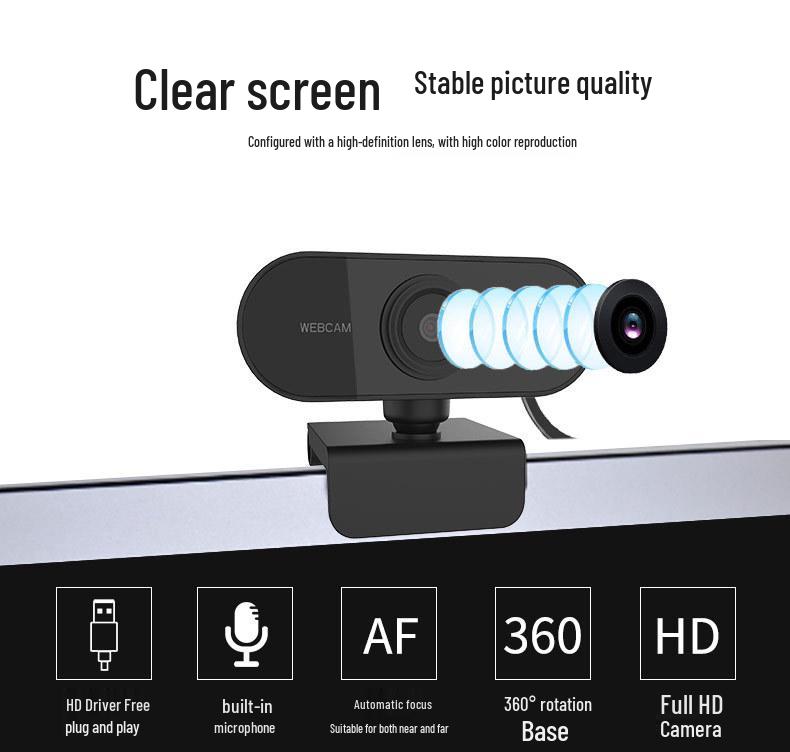 1080p Full HD Autofocus USB Webcam with Microphone for Streaming & Online Classes
