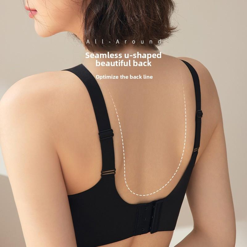 Small V-Neck Soft Support Push Up Bandeau Bra, Wireless Adjustable Side Gathering Shaping Comfort Women's Bra