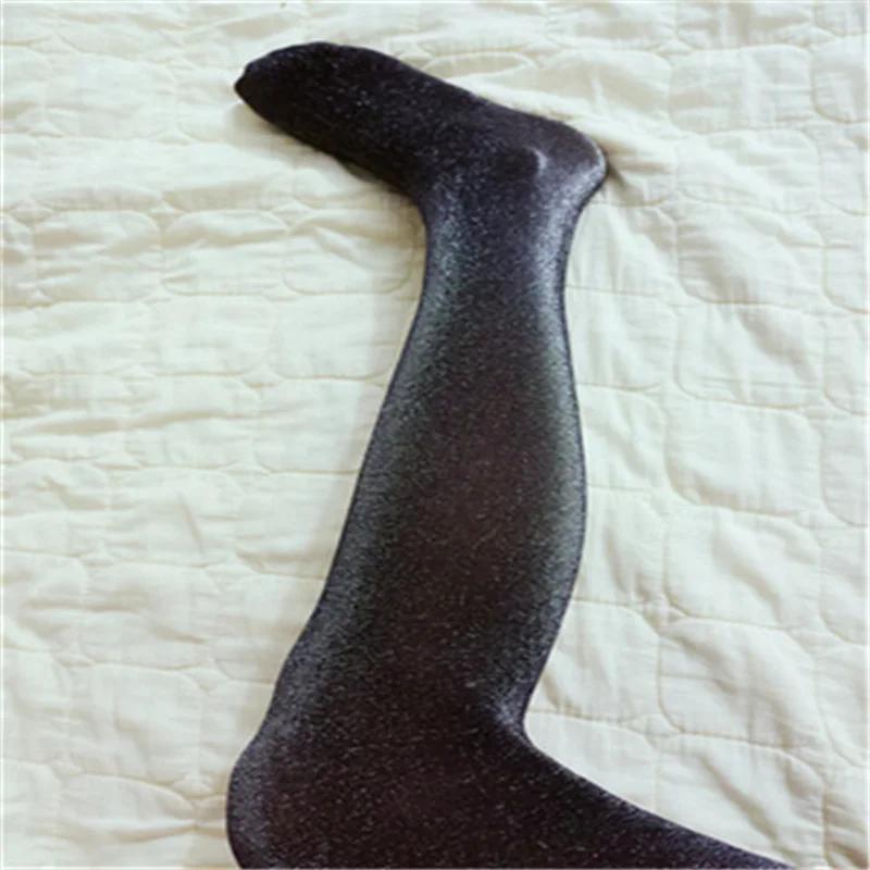 Collant da Donna Argento Perlescente Oro Seta Calze Estive Autunnali Senza Cuciture Spesse