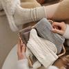 5-pair Set of Autumn and Winter Japanese-style Versatile Solid Color Embossed Cable Knit Thick Warm Over-the-knee Socks