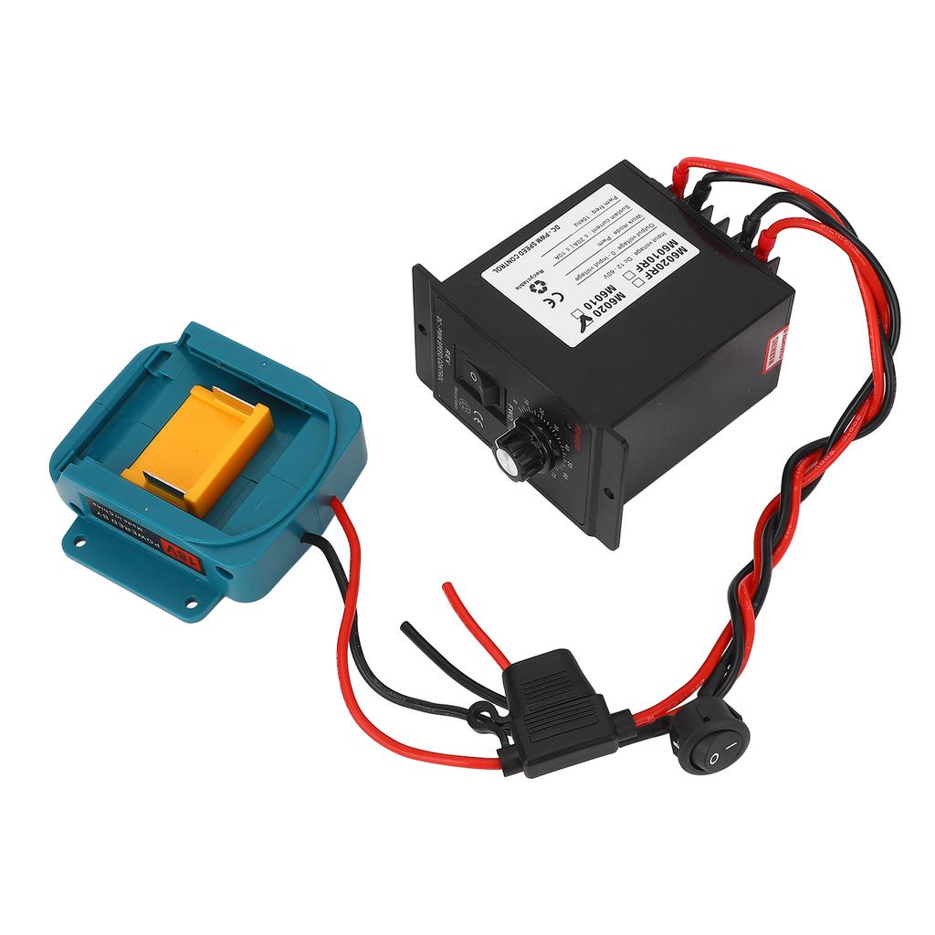 Batterieadapter Motor Drehzahlregler Kit DC PWM Bürsten Elektromotor Steuerschalter und Batterie