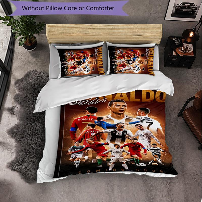 Cristiano Ronaldo Themed Bedding 3Pcs Duvet Cover Set Decorative Bed Linen For Teen Room Home Decoration
