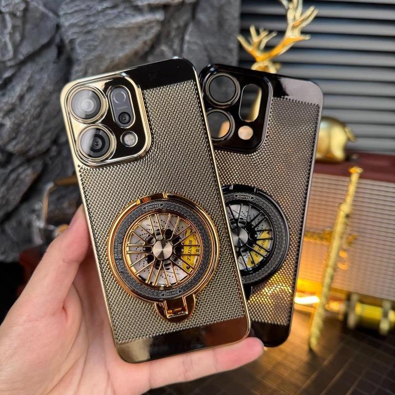 Electroplating Gold Suitable for OPPO Mobile Phone Case Reno14Pro Gyro Bracket Reno13 Bright Mesh Heat Dissipation X8
