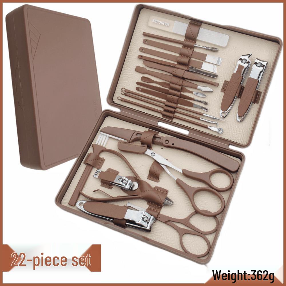 42-Piece Manicure Set: Stainless Steel Nail Clippers, Cuticle Nippers, Eyebrow Razor, Ear Pick, Foot Scraper.