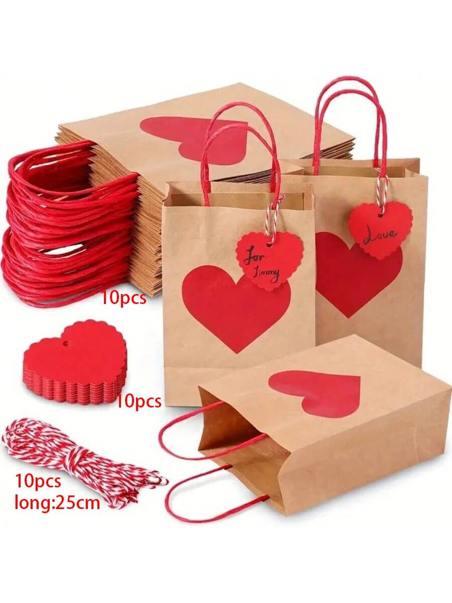 

30pcs/Set,Suitable For Valentine s Day Decoration Items, Party Bags, Wedding Party Gift Bags, Craft Tote Bags, Party Gift Bags. 15x21cm&Other