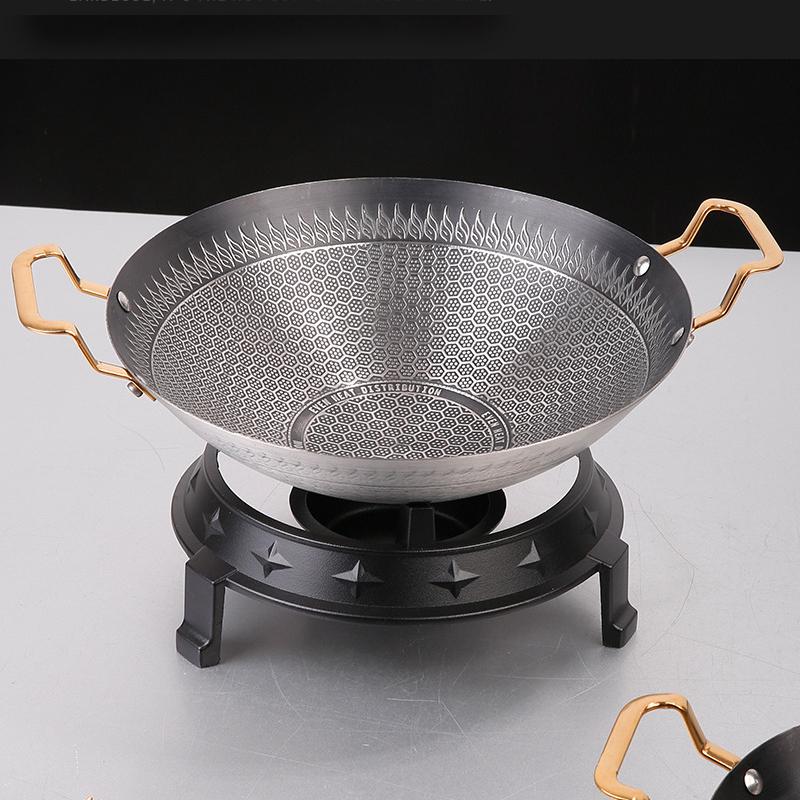 Non stick dry boiler Commercial hot pot Round bottom alcohol furnace Household stainless steel pot Spicy Spicy Pot hotpot