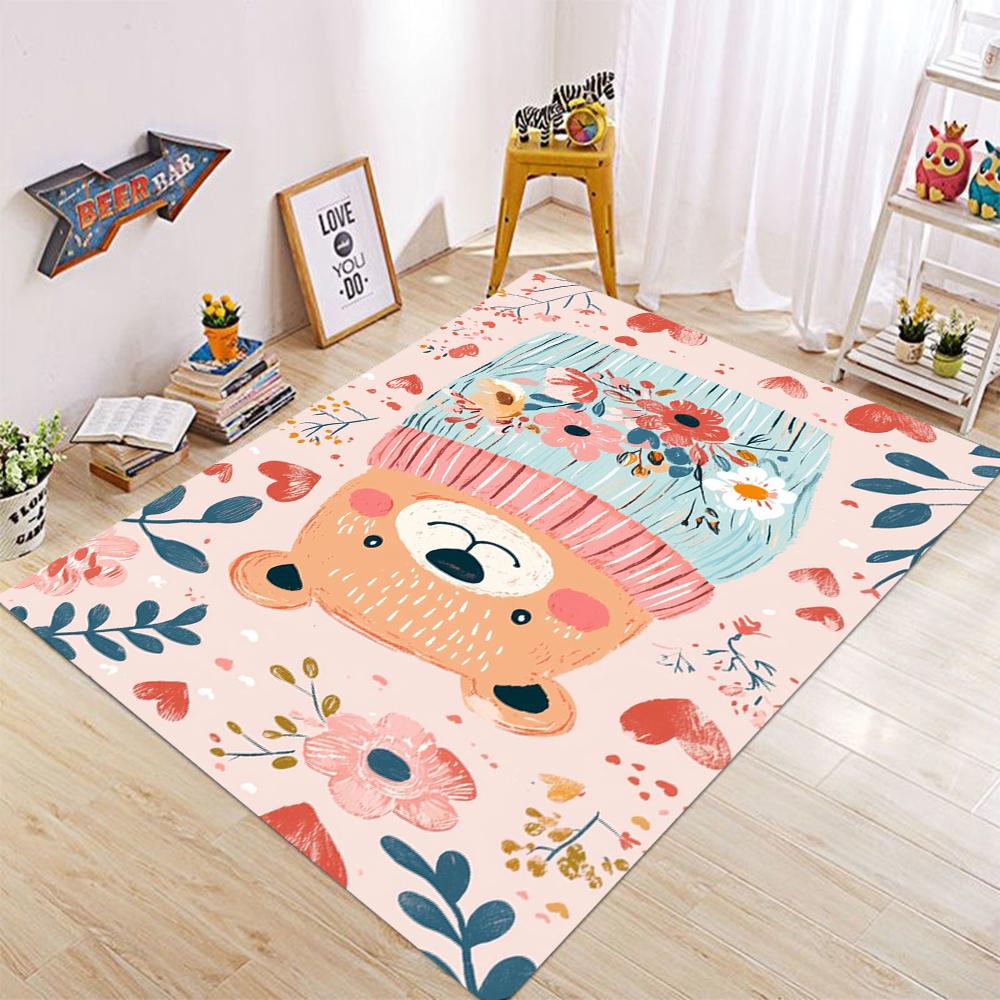 

Childrens Cartoon Rug Gothic Bohemian Decor Black Rug Retro Carpet for Living Room Sofa Bedroom Rustic Home Decoration 80*120cm