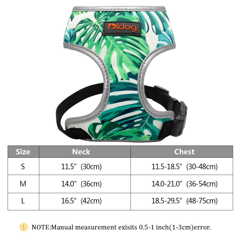 Fashion Printed Nylon Dog Harness Reflective French Bulldog Pug Harness Dog Vest For Small Medium Dogs Cats Walking Training