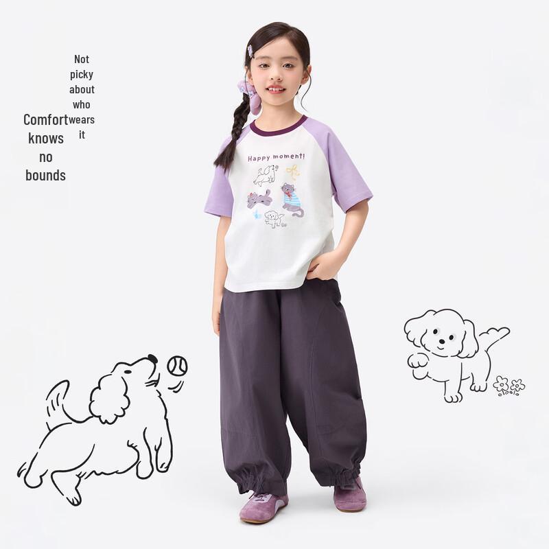 Girls' 10A Antibacterial Cotton Short Sleeve T-Shirt