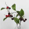 7PCS Cherry Faux Berry Branches Floral Arrangement Red Cherry Decorative Branches  Desktop Ornament