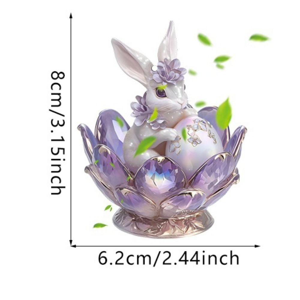 Double-Printed Easter Bunny Ornaments 2D Flat Rabbit Acrylic Keychain  Car Rear View Mirror