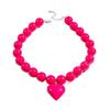 Exaggerated Round Bead Heart Pendant Necklace for Women Adjustable Chain Choker Party Jewelry Gift