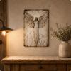 Protector Angel Wall Art Distressed Finish Rustic Sign Imitation Metal S