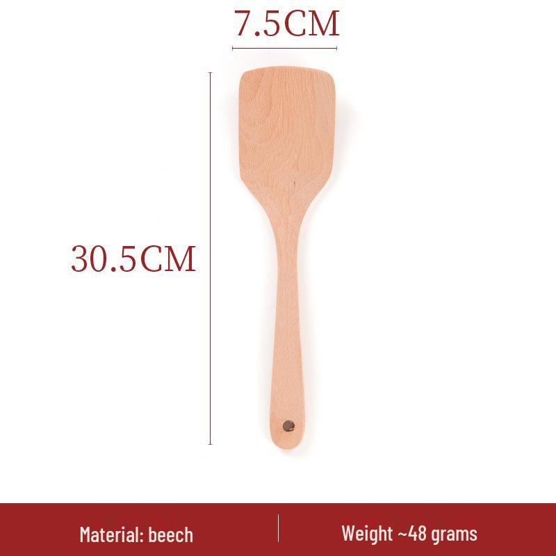 Japanese Non-Stick Wok Set: Spatula, Soup Ladle, Rice Spoon, Frying Pan, Stir-Fry Utensils, Solid Wood Handles
