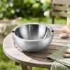 Stainless Steel Salad Bowl FoodGrade DoubleLayer Brushed Metal for Home Cooks, Kitchen, Dining