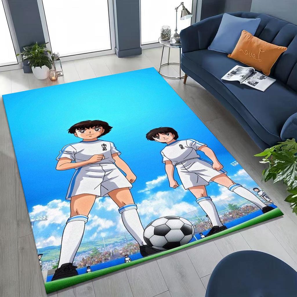 Captain Ozora Tsubasa Cartoon Football Rug for Bedroom Living Room Sofa Home Doormat Decor, Large Kids Play Non-slip Floor Mat