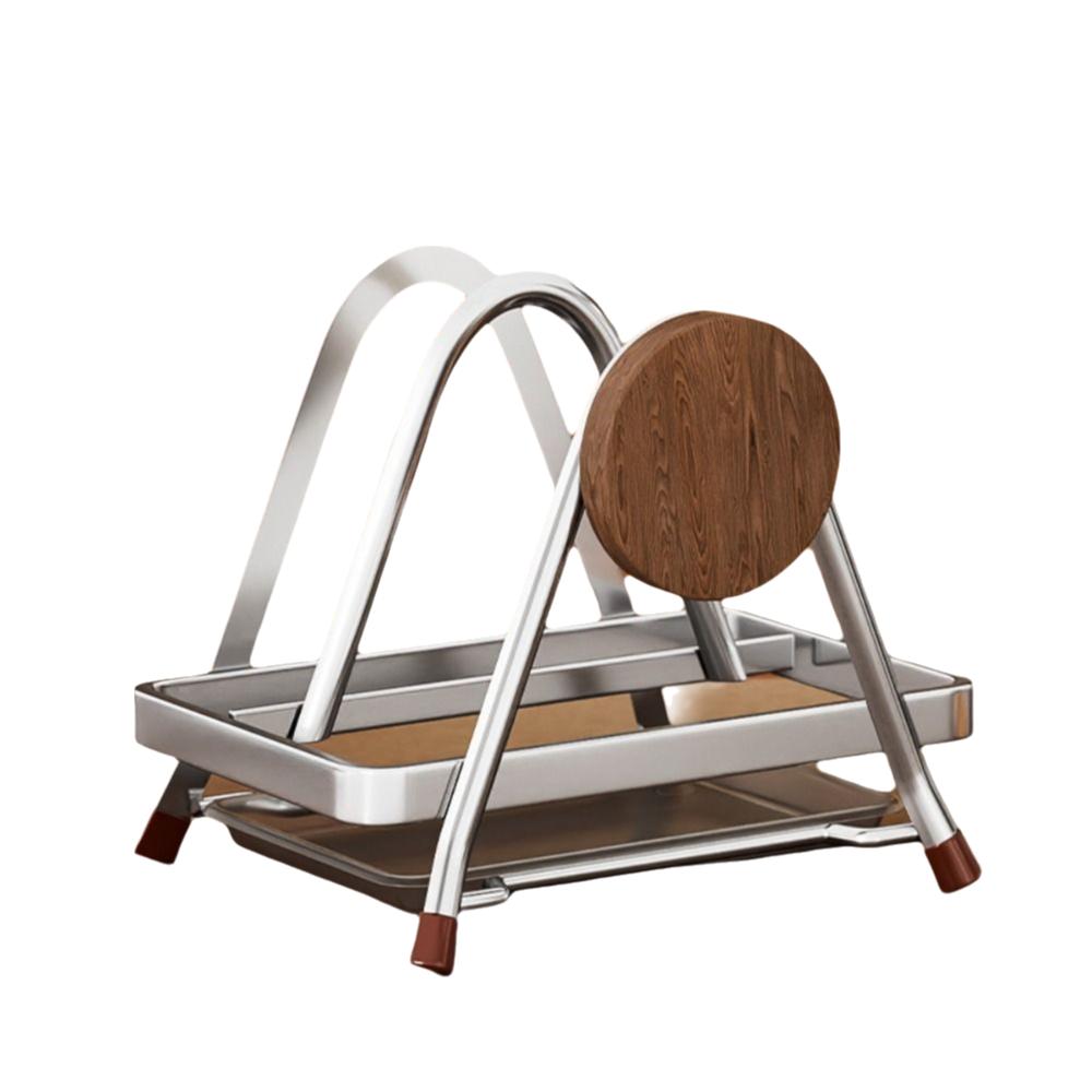 Useful Stainless Steel Cutting Board Holder Rustproof Space Saving Chopping Board Organizer Thickening Pan Cover Shelf