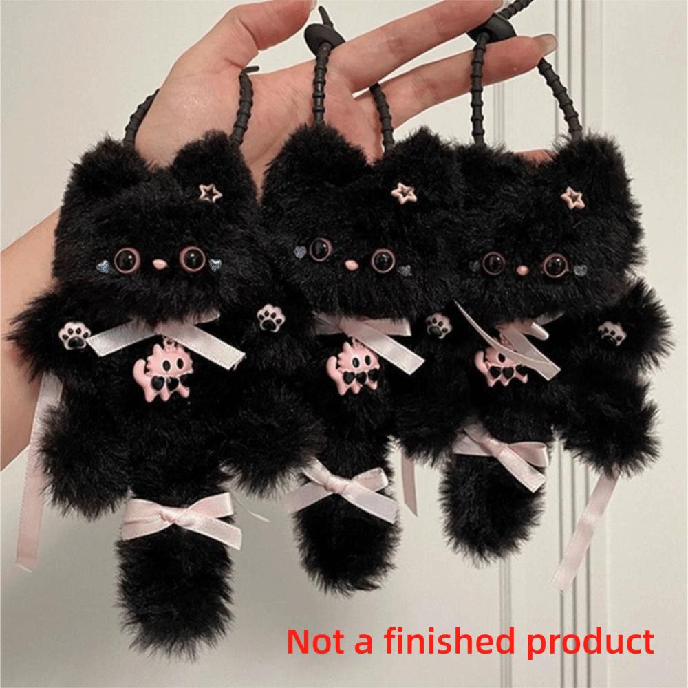Kawaii Twisty Stick Little Cat Pendant Plush Kitten Pendant Material Package  Girls Children Toys
