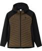 Le Coq Sportif Hybrid Insulated Long Black Brown XO Jacket, Water-Repellent, Windproof, Warm, Light-Absorbing Heat-Generating Technology, HEATNAVI,