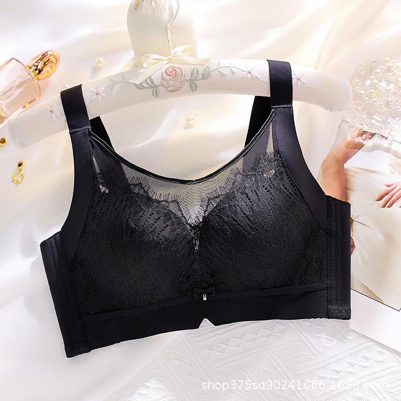 Lace Bandeau Breathable Thin Adjustable Large Cup Bra CD
