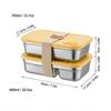 Stainless Steel Bento Box Metal Lunch Box Microwavable Food Storage Containers Stackable Meal Prep Leak-proof Adults Kids School