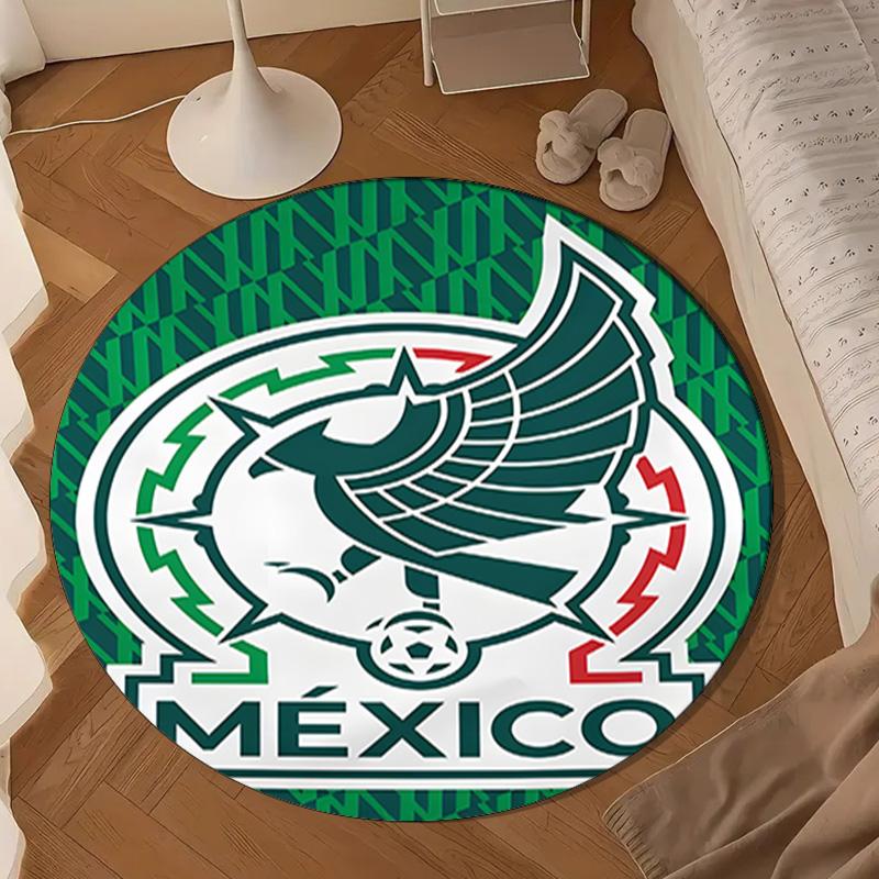 Mexico Football Emblem Round mat, Anti-slip Circle Carpet Chair rug For livingroom,Bedroom, doormat home decor Gift Christmas Gifts