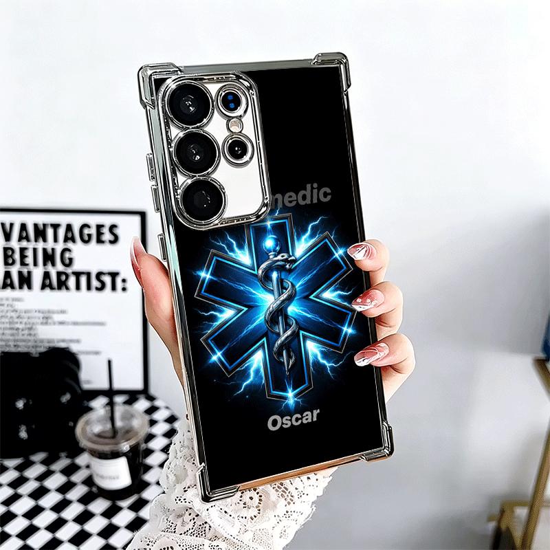 

EMT EMS Ambulance Plating Phone Case For Samsung Galaxy S24 S25 FE S26 Edge S23 Ultra S22 S21 Plus S20 Anti-Fall Airabag Cover Samsung S26 Ultra