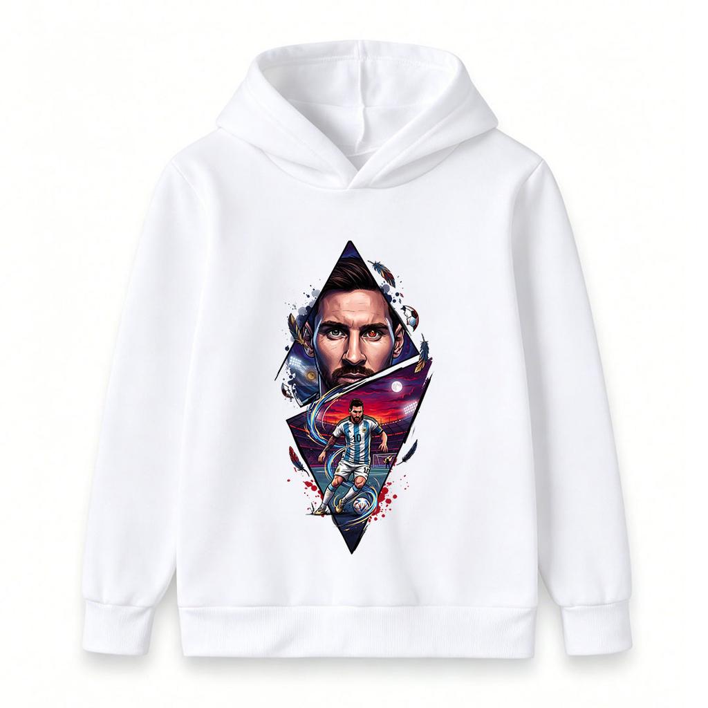 Kinder Jungen Mädchen Fußball Star Grafik Hoodie, Lässiger Pullover Sweatshirt Mit Stilvollem Fußballspieler Druck, Weiches Sportliches Oberteil Für Teen Fußballfans