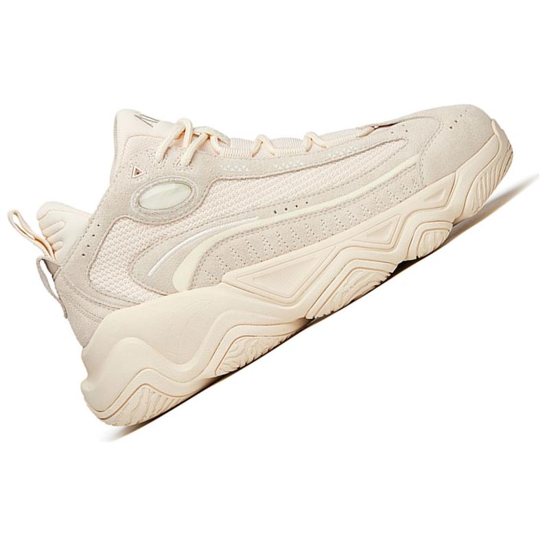 ANTA Men's Xingfeng Retro High Top Chunky Dad Shoes Off White Cream Apricot 112148090R-5
