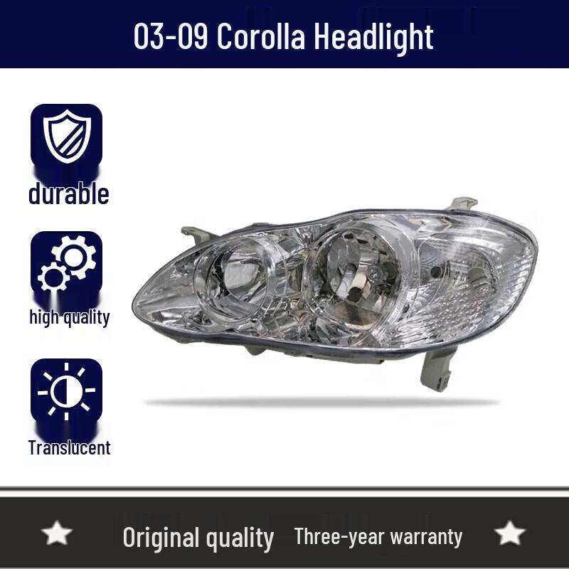 Toyota Corolla Headlight Lampshade Housing for Ages 3-15 - High/Low Beam Front Lighting