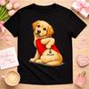 I Love Mom Golden Retriever Tattoo Shirt, Funny Dog Mom Mothers Day Gift, Golden Dog Lover Tee, Cute Tattoo Puppy