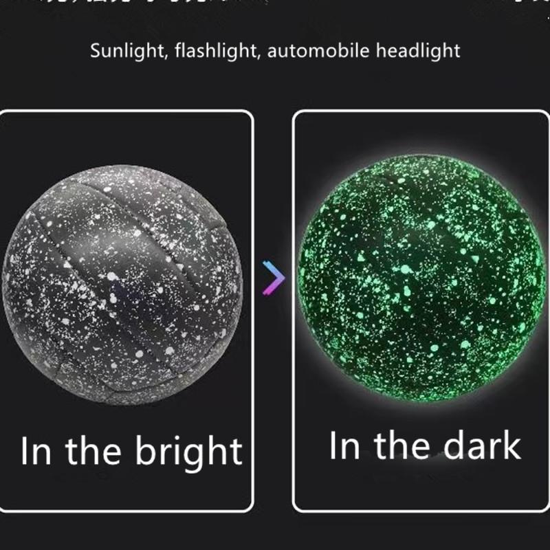 Karanlıkta Parlayan Voleybol Floresan Boyut 5 Buzlu Doku Eğitim Maç Topu Yetişkinler Doğum Günü Hediyesi Parlayan PU Voleybol