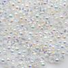 Aurora Iridescent Glass Seed Beads 4-10mm: Super Shiny, Transparent Round/Saucer Beads for DIY Jewelry & Crafting.