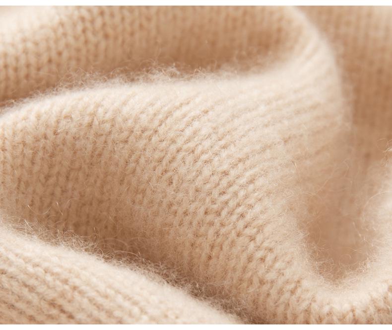 Five-Needle Three-Strand Cashmere Sweater: Autumn/Winter 2026 Thickened Turtleneck Women's Versatile Cable Knit Base Layer Sweater.