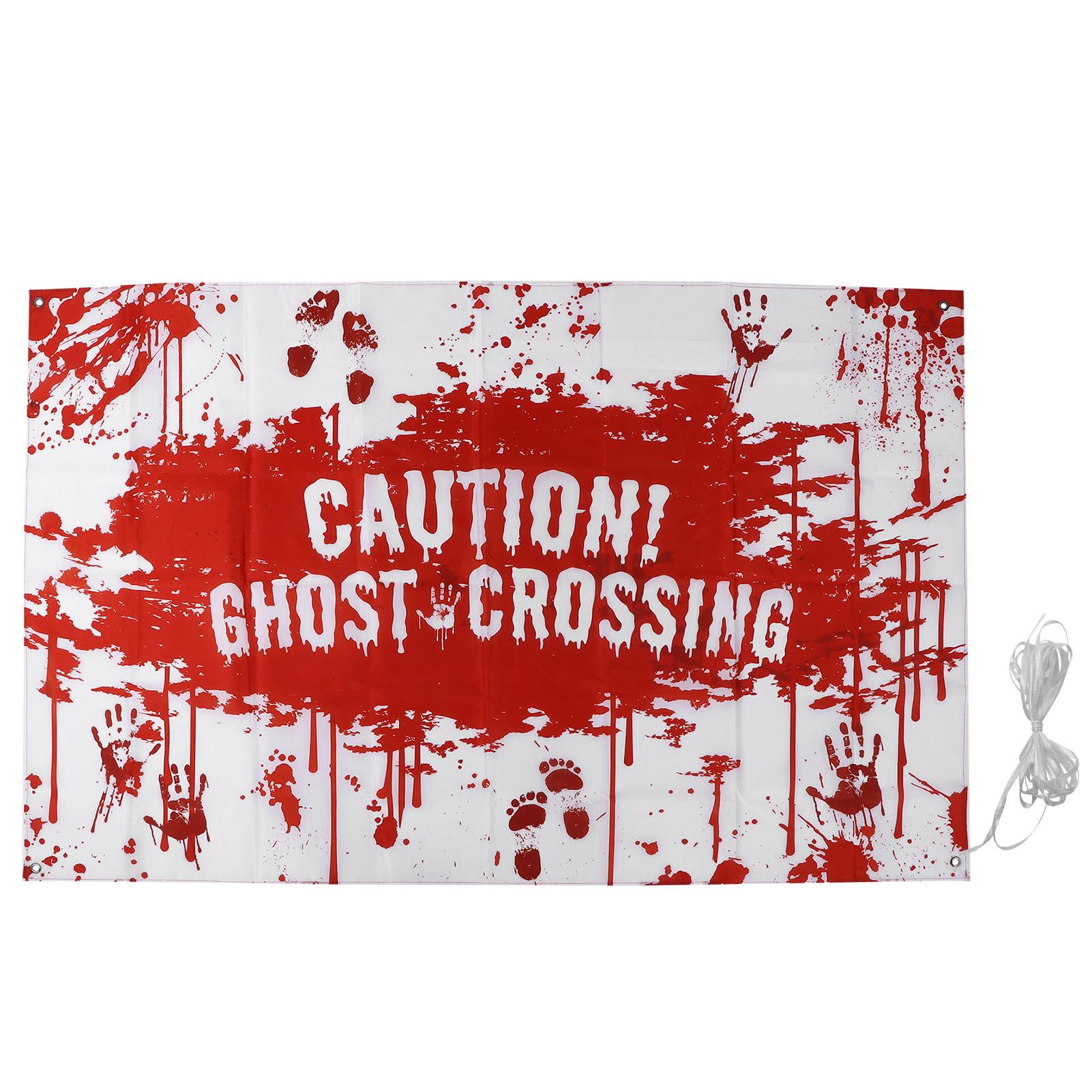 

Halloween Banner Scary Blood Handprint Pattern Party Backdrop Decoration Supplies Type B