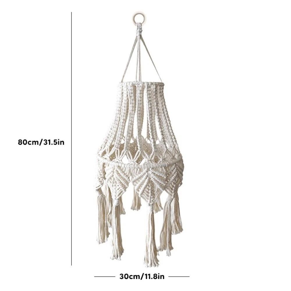 Tassel Detail Macrame Lampshade Woven Texture Woven Tapestry Lampshade Bedroom Headboard
